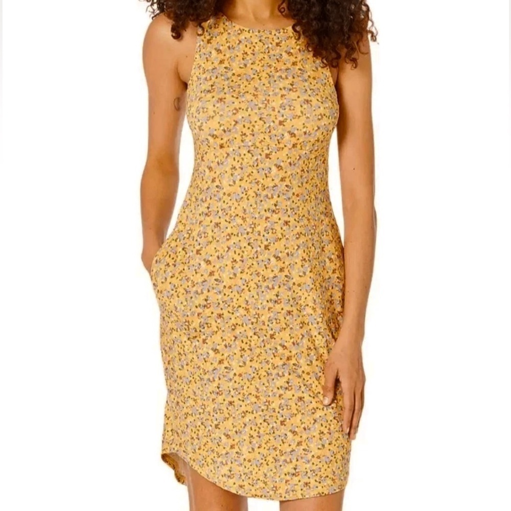 NWOT Prana Emerald Lake Dress Yellow Floral Size Small